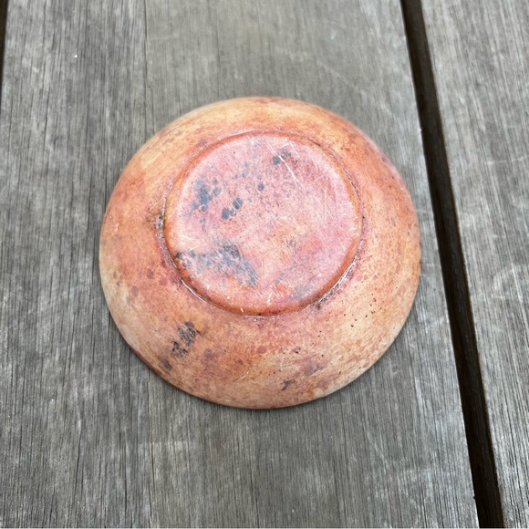 Hand Painted Carved Soapstone African Rhino Safari Print Small Bowl - Picture 3 of 3